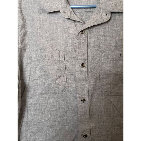 Travis Mathew Mens Gray Long-Sleeve Button-Down Shirt Large - Picture 2 of 11